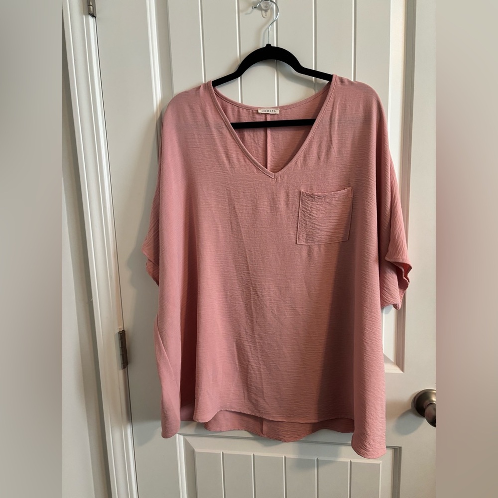 JODIFL Blush V-Neck Tunic Top